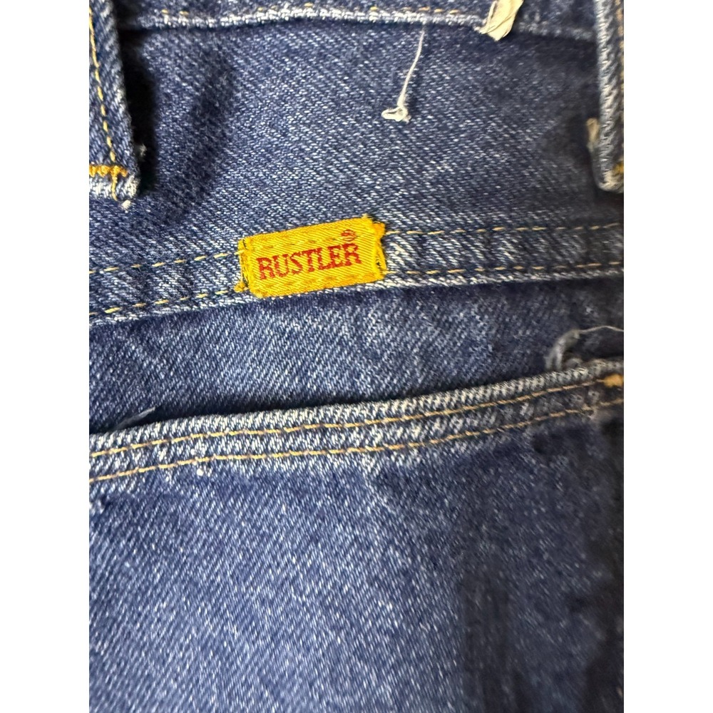 Rustler Jeans Medium Wash Regular Fit Straight Leg Mens 38x26 Blue Denim Work - Picture 3 of 5